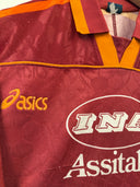 AS Roma home football shirt front panel with Asics logo and sponsor mark