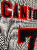 Football shirt front with large red 'CANTONA' lettering
