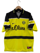 Yellow and black BVB soccer shirt with Nike logo, crest, and S.Oliver print
