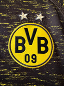 Black and yellow speckled Borussia Dortmund home shirt, BVB 09 crest detail