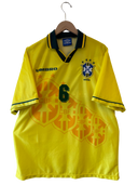 Yellow Brazil home football shirt with Umbro branding and CBF crest on chest