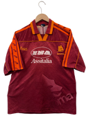 AS Roma home football shirt front view with INAS and Assitalia sponsor logos
