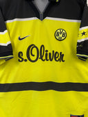 Yellow soccer home shirt with Nike logo, BVB crest, and S.Oliver sponsor