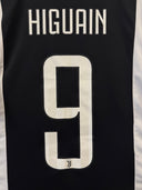 Black Juventus home football shirt with HIGUAIN name and white number 9 print