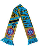 Bayern München scarf in blue and gold with club crests and fringed ends