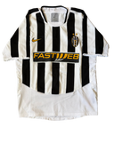 Youth striped home football shirt with FASTWEB sponsor, Juventus crest, Nike swoosh