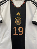 Germany 2022 Home Shirt Sane #19 Adidas HJ9606 | Close up front