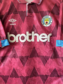 Manchester City 1990/92 Away Shirt Umbro size L | Close up front